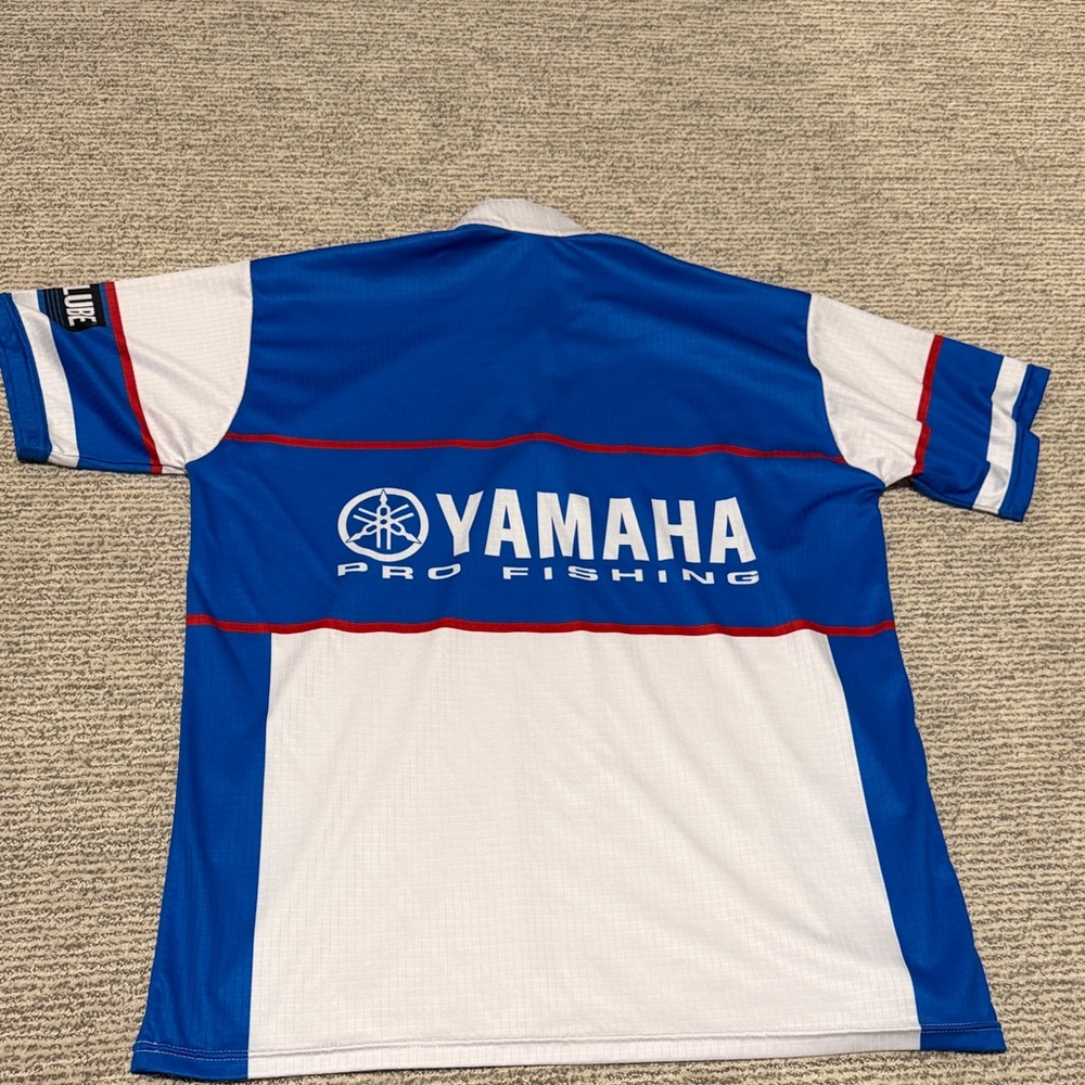 Yamaha Fishing Jersey/Shirt Blue and White Mens Small - Picture 6 of 6